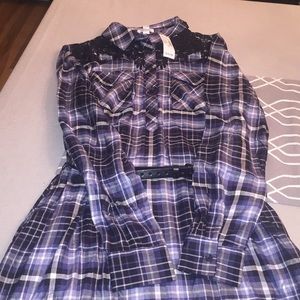 Belted plaid dress sz 8